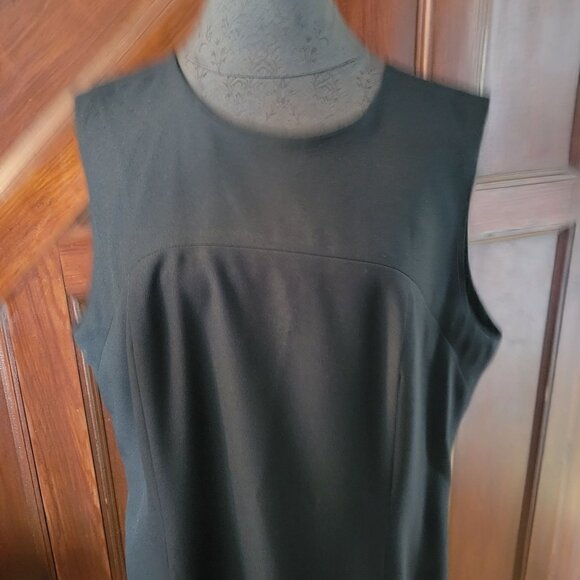 Kasper Black Sleeveless Sheath Dress Size 16 Elegant Design - Picture 3 of 4